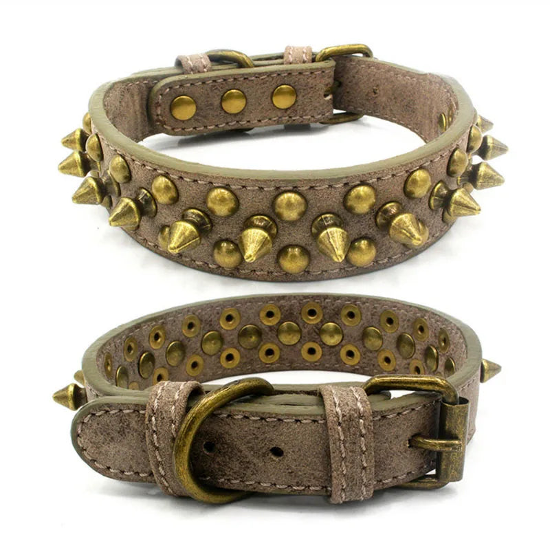 Leather Spiked Collar